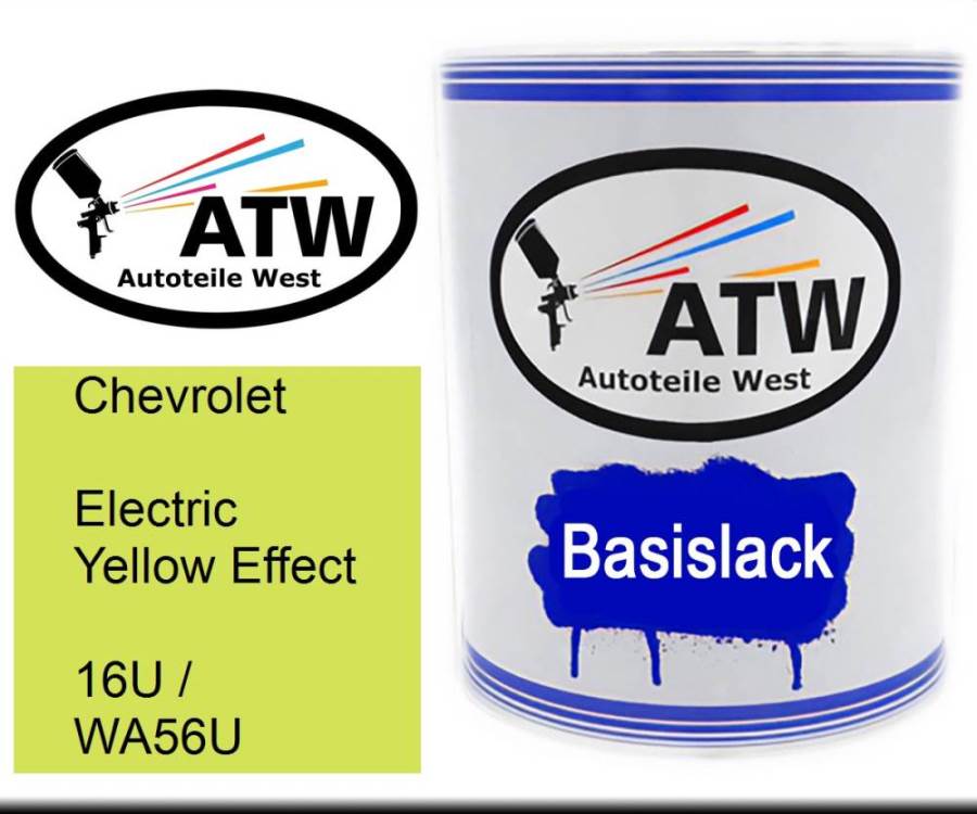 Chevrolet, Electric Yellow Effect, 16U / WA56U: 1L Lackdose, von ATW Autoteile West.
